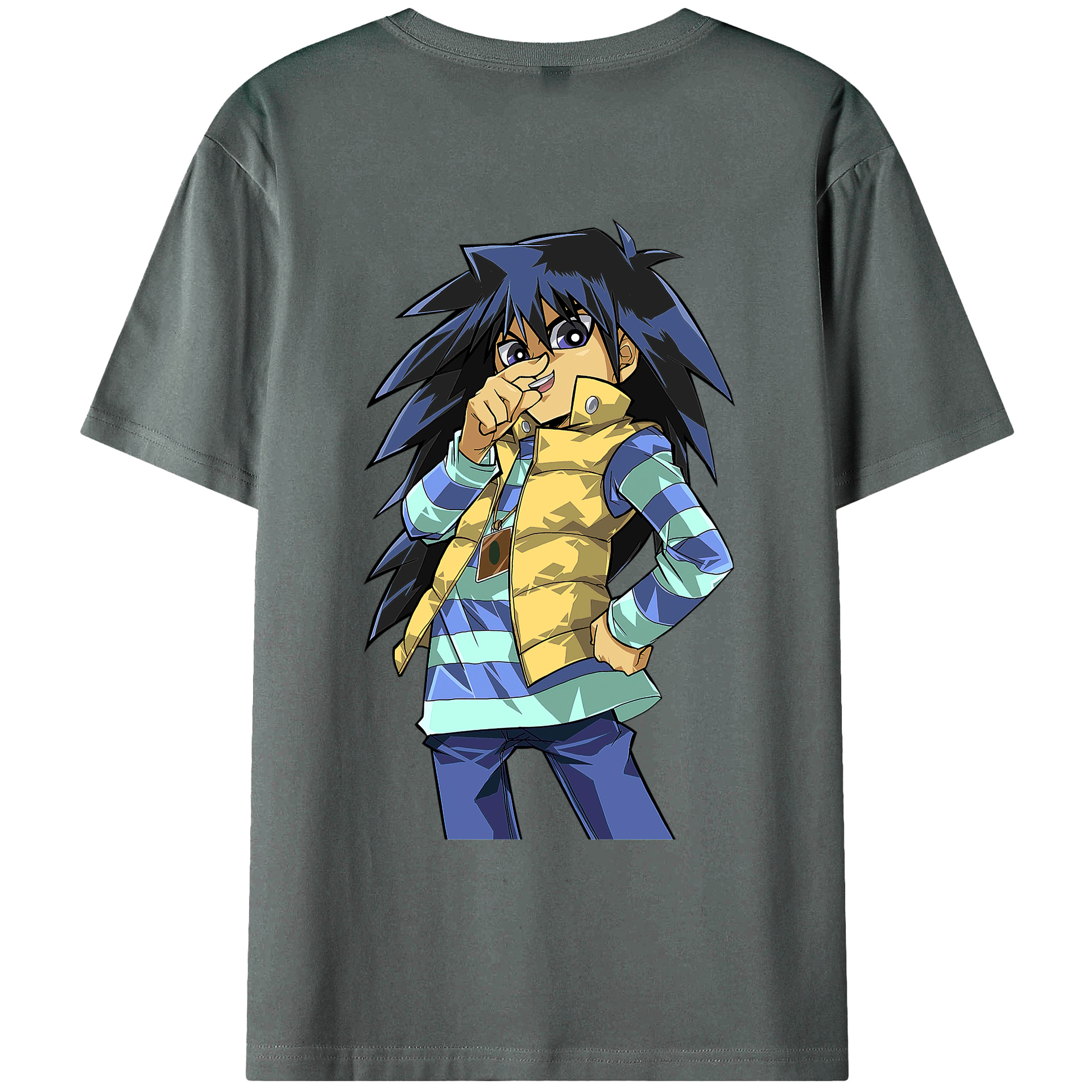 （画像用） 遊☆戯☆王 Yu-Gi-Oh! 綿100％ メンズ半袖Tシャツ（バックプリント） 通気性